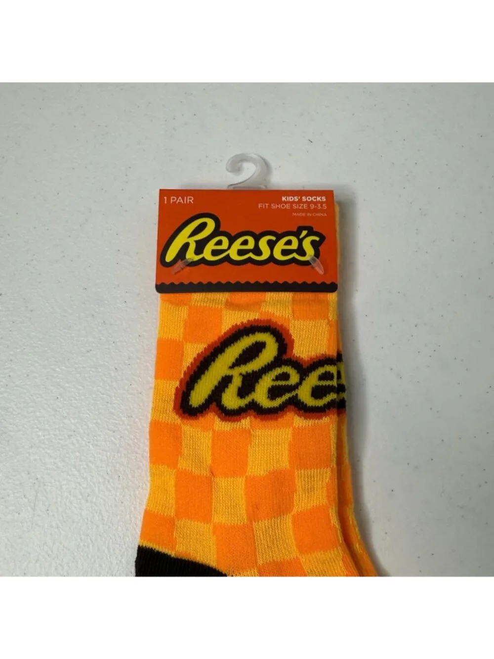 Reese's Peanut Butter Cup Kids Crew Socks Orange Size 9-3.5 NWT